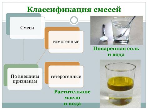 Различия в группах смесей