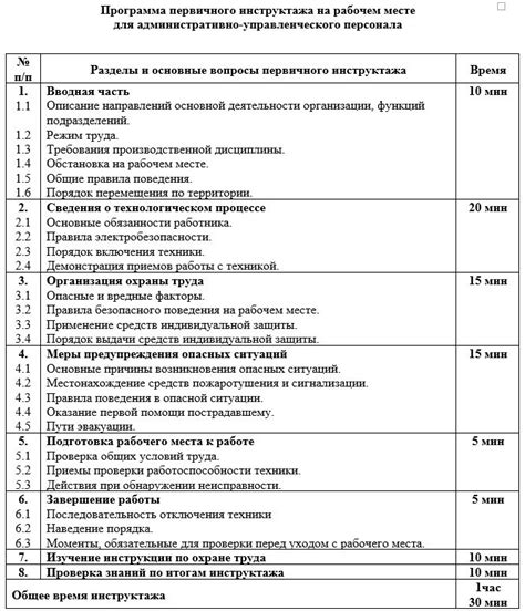 Различия и назначение первичного инструктажа