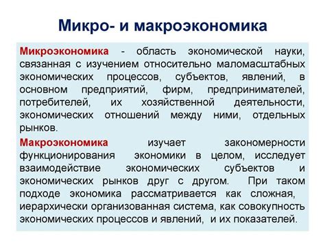 Различия между микро и макроэкономикой