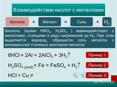 Реакции соляной кислоты с металлами