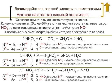 Реакция с кислотами