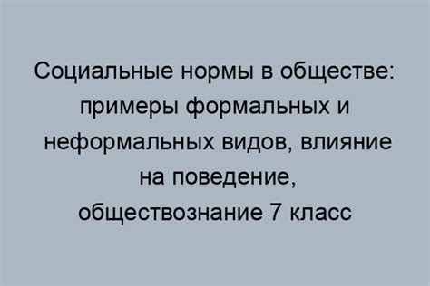 Роль формальных норм в обществе