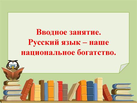 Русский язык как национальное богатство