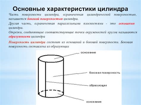 Свойства поверхности цилиндра: основные характеристики