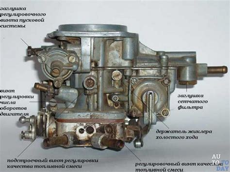 Строение и расположение карбюратора в автомобиле