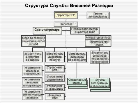 Структура и организация службы внешней разведки