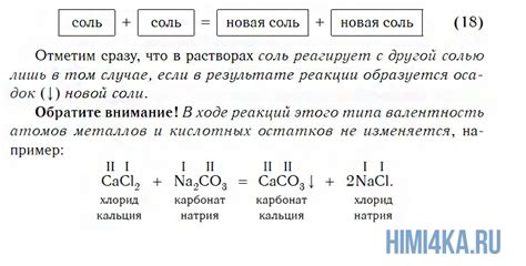 Химические реакции с солями