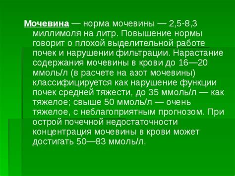 Что говорит о низком уровне мочевины?