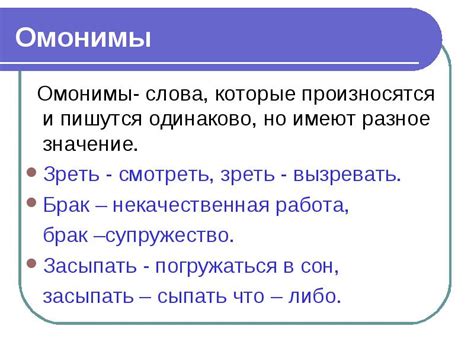 Что такое омонимы?