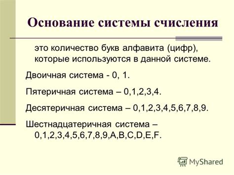 Что такое основание в восьмеричной системе счисления?