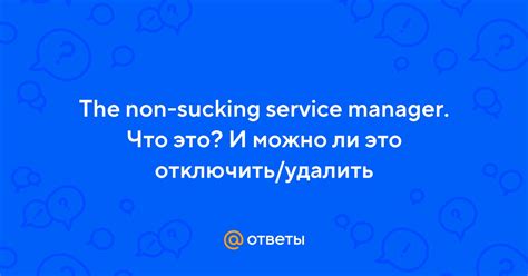 The non sucking service manager - что это?